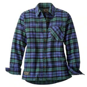 NWT VERMONT FLANNEL CO Women's Classic Button Down Shirt Blue Green S